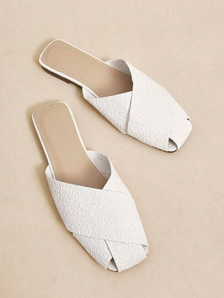 Rosivie صنادل نسائية كاجوال ذات كعب منخفض بتصميم مربع مفتوح من الأمام موديل صيف 2025