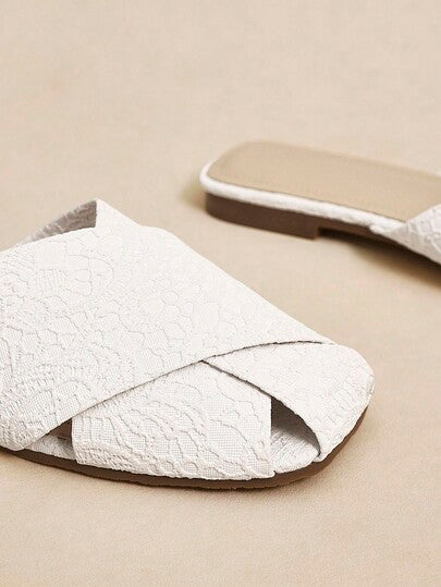 Rosivie صنادل نسائية كاجوال ذات كعب منخفض بتصميم مربع مفتوح من الأمام موديل صيف 2025