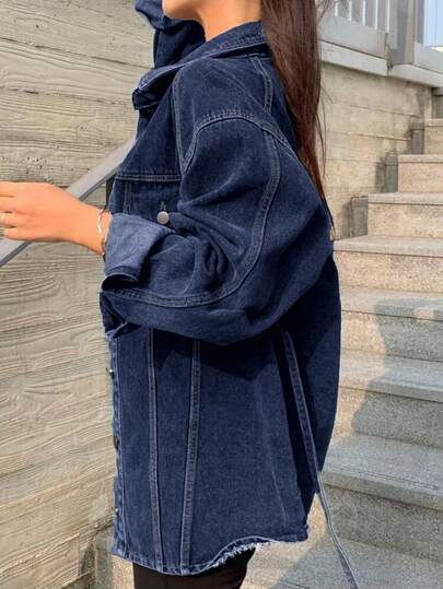 DAZY جينز نسائي مغسول ممزق مشوه مع ربطة، فضفاض وممزق، ملابس الشارع، ربيع/خريف