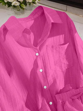 Airaco مجموعة من قطعتين من الملابس الكاجوال للنساء مزينة بالترتر اللامع، قميص صيفي خفيف الوزن وشورت واسع الساق