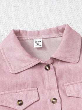 SHEIN قطعتان/مجموعة من جاكيت طويل الأكمام للفتيات من توين وفستان بأشرطة زهرية