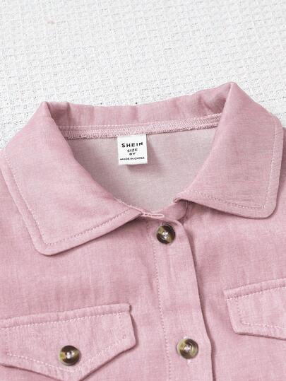 SHEIN قطعتان/مجموعة من جاكيت طويل الأكمام للفتيات من توين وفستان بأشرطة زهرية