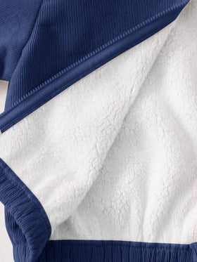 SHEIN معطف سميك بقلنسوة للأولاد الصغار، لون خاكي، بسوستة، بلوزة رياضية كاجوال، مناسب للربيع والصيف والخريف والشتاء، للعودة إلى المدرسة، الحديقة، الشاطئ، عيد الميلاد