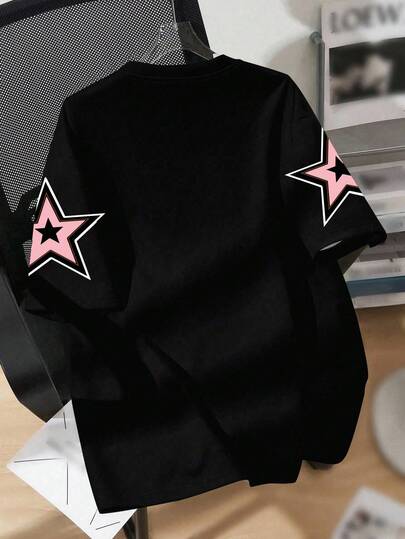 SHEIN تيشيرت بطبعة رقم 88 مقاس كبير للفتيات المراهقات، بتصميم بلوزة كرة السلة الأنيق، قميص بطبعة مريح وفضفاض، مناسب للصيف وللعودة إلى المدرسة