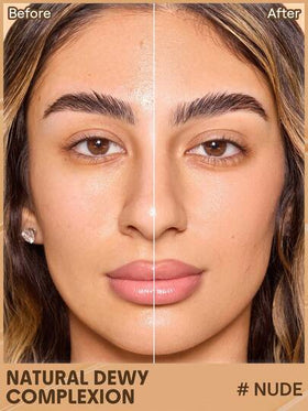 SHEGLAM Dew & Done ملون خفيف للبشرة مع Spf20-Nude علامة تجارية جمال مكياج ميكب مستحضرات تجميل للنساء الفتيات مثالي لفصل الشتاء الربيع مثالي ل- Y2K أزياء أنيقة رمضان هدية حفلة جاهز أفضل لون