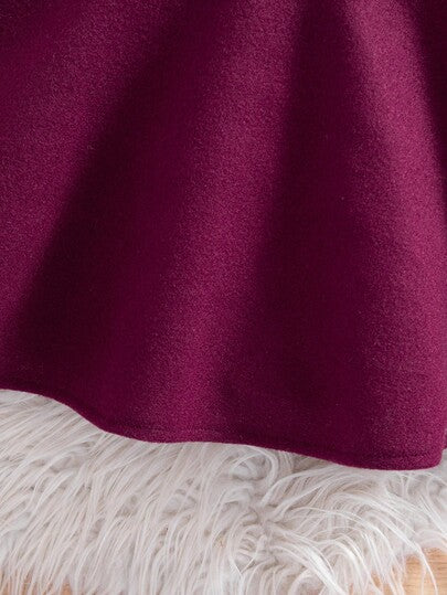 SHEIN فستان أنيق بدون أكمام وطقم معطف للبنات الصغيرات، لفصلي الخريف والشتاء، قطعتان