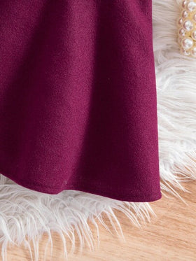 SHEIN فستان أنيق بدون أكمام وطقم معطف للبنات الصغيرات، لفصلي الخريف والشتاء، قطعتان
