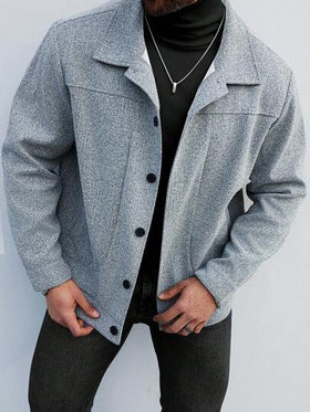 Manfinity CasualCool معطف قصير أنيق بأكمام طويلة، مناسب للخروج والعمل والسفر والحفلات وغيرها من المناسبات، رائع للأزواج ويشكل هدية ممتازة للأصدقاء أو الأزواج أو الأصدقاء باللون الرمادي