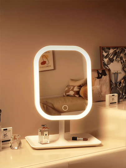 مرآة مكياج بإضاءة LED، مرآة مكياج محمولة، مرآة مكياج ثلاثية الأوضاع بتحكم لمسي، قابلة للطي، مرآة غرفة نوم، مرآة مكياج للسفر، هدية للنساء في عيد الميلاد وعيد الهالوين، ديكور منزلي خريفي، مكياج، مرآة تجميل، مرآة صغيرة، مرآة يدوية، سعر معقول، هدية عيد الميلا