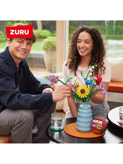 ZURU كرة المفاجأة بالزهور ماكس - مجموعة بناء من باقة الزهور المتنوعة - طقم قطع بناء - حزمة هدية كرة واحدة سرية (عشوائي)