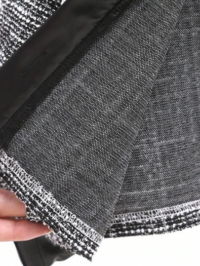 SHEIN Elladie kids طقم ملابس شتوي للفتيات الصغيرات يتكون من جاكيت أكمام طويلة بتصميم جيب وهمي باللونين الأسود والأبيض مع شورت رياضي مريح