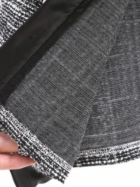SHEIN Elladie kids طقم ملابس شتوي للفتيات الصغيرات يتكون من جاكيت أكمام طويلة بتصميم جيب وهمي باللونين الأسود والأبيض مع شورت رياضي مريح