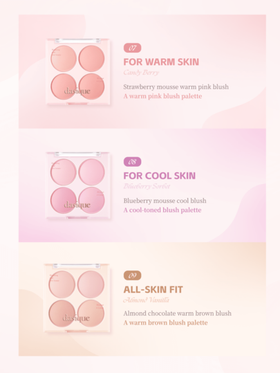 Dasique لوحة روج خدود مات 4 ألوان من ماركة داسيك، أداء ألوان عالي، ثبات طويل الأمد، إشراق طبيعي، خفيف الوزن وقابل للتنفس، صيغة نباتية، ماركة مكياج عصرية، ضروري لعيد الميلاد