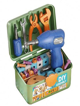 مجموعة ألعاب أدوات لعبة الألغاز ثلاثية الأبعاد DIY، لعبة تعليمية مبكرة للأطفال، مجموعة أدوات المهندس المحاكية تشمل مثقاب كهربائي وصواميل وصندوق أدوات، هدايا عيد الميلاد للأولاد والبنات، مجموعة أدوات محاكاة للعب بيت الدمى والألعاب التمثيلية