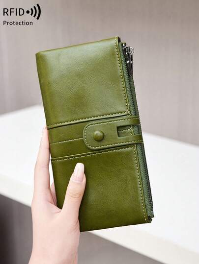 MIYIN محفظة نسائية كبيرة السعة مانعة للتشويش الراديوي، مصنوعة من جلد ناعم بسحاب، بتصميم مبطن، بها فتحات متعددة لبطاقات الائتمان والهوية والنقود والهاتف، يمكن استخدامها كحافظة بطاقات أو كلاتش، مناسبة للسيدات في المناسبات الرسمية والكاجوال، كما تناسب الرجال