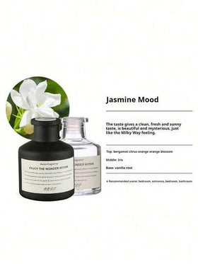 1 طقم (1 زجاجة زيت عطري + 4 قطع عصي موزع) موزع عطر منزلي بدون لهب لرائحة دائمة، مناسب لغرفة النوم والحمام وغرفة المعيشة وغيرها