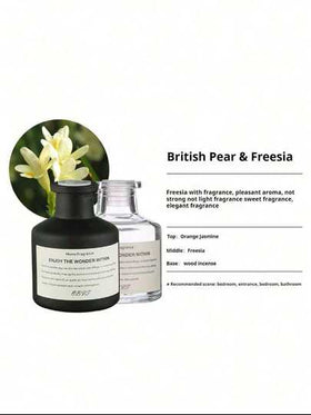 1 طقم (1 زجاجة زيت عطري + 4 قطع عصي موزع) موزع عطر منزلي بدون لهب لرائحة دائمة، مناسب لغرفة النوم والحمام وغرفة المعيشة وغيرها