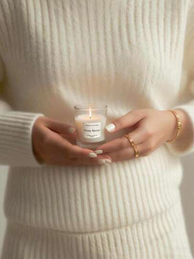 كوب شمعة معطرة من الزجاج الأبيض، شمعة معطرة، شمعة يدوية الصنع، شمع الصويا، نكهة الفانيليا/الخزامى، هدية للأصدقاء، هدية زفاف، عشاء رومانسي، إنشاء جو مريح، ديكور المنزل
