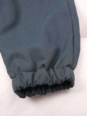 SHEIN Playful Pals اطقم سترة بقلنسوة وبنطلون طويل لطفل الذكور 2 قطعة, خريف