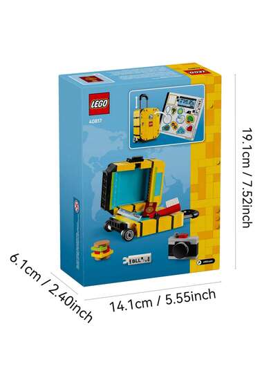 LEGO 184 قطعة حقيبة سفر صفراء، مناسبة كهدية للأطفال