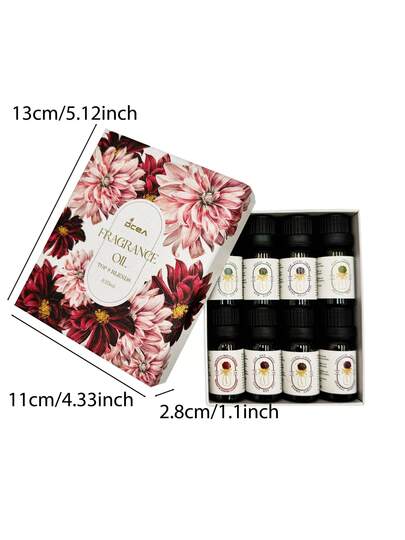 مجموعة هدية زيت عطري رومانسي 8 قطع، موزع العطر، شمعة معطرة، موقد عطري، حجر عطري، مرطب، موزع للسيارة، لوازم الاحتفالات، زيت عطري للمنزل للأزواج (ذكور وإناث)