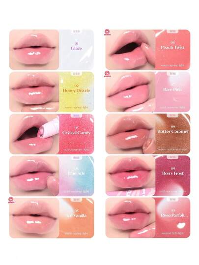 ETUDE بلسم شفاه بالتزجيج، مرطب وغير لزج، يخلق مظهر مكياج طبيعي ومشرق. ينبعث منه عطر فاكهي حلو، تصميم جذاب، يشكل هدية رائعة. مستحضرات تجميل كورية | 9 جرام / 0.32 أونصة