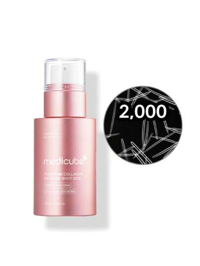 Medicube 2000 PDRN جوهر الكولاجين الوردي والخلايا الجذعية، مرطب، يعزز إنتاج الكولاجين، امتصاص سريع، مناسب للبشرة الجافة والناضجة. إصلاح لطيف، شد، يحسن نسيج البشرة. 30 مل / 1.01 أونصة سائلة | مستحضرات تجميل كورية