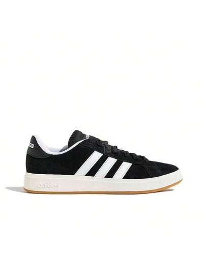 Adidas حذاء رياضي أديداس جراند كورت بيس 00s مريح ذو نعل رفيع ومتين، مناسب للجنسين، باللونين الأسود والأبيض