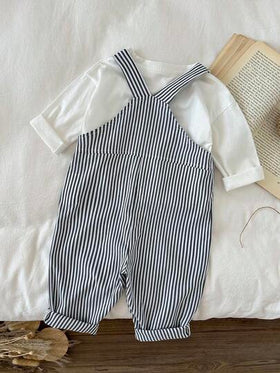 SHEIN طقم ملابس شتوية/خريفية للأطفال الرضع، بناطيل سروال أكمام طويلة، جمبسوت سروال أكمام طويلة مطرزة بشعار الدب الصغير باللونين الأسود والأبيض، ملابس مريحة وعملية وأنيقة للاستخدام اليومي والرياضة والأعياد والمناسبات، مناسبة للاستخدام الداخلي والخارجي والت