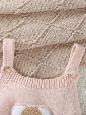 SHEIN رومبير رومبر بتصميم الكوالا المخملي للأطفال الصغار ولون أزرق للموسم الخريفي والشتوي قطعة واحدة