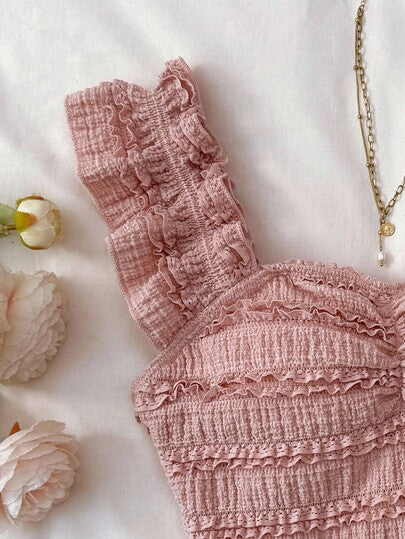 SHEIN بلوزة أبيض مع أكمام قصيرة مزين بالدانتيل، ملابس علوية مناسبة لشرب الشاي بعد الظهر أو للعطلة على الشاطئ