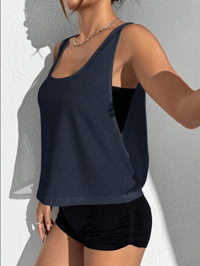 SHEIN Sports ملابس علوية رياضية كاجوال مطبوع عليها حروف للنساء