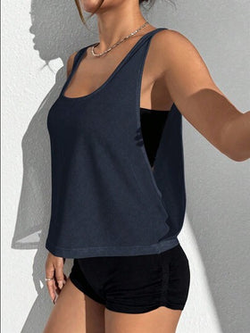 SHEIN Sports ملابس علوية رياضية كاجوال مطبوع عليها حروف للنساء