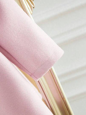 SHEIN طقم جاكيت وقبعة أنيقة وبسيطة للبنات الصغار، خريف/شتاء