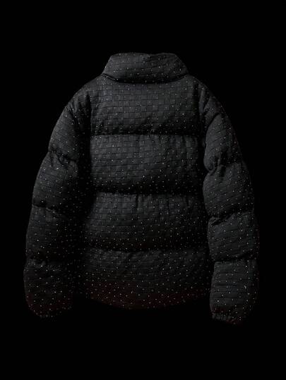 Manfinity EMRG معطف طويل الأكمام مبطن مزود بسحاب، شخصي، خريف/شتاء