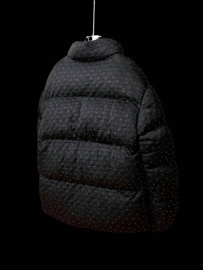 Manfinity EMRG معطف طويل الأكمام مبطن مزود بسحاب، شخصي، خريف/شتاء