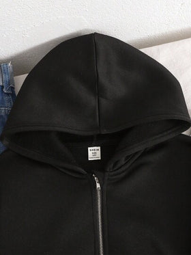 SHEIN معطف كاردجان مقنع كاجوال للفتيات المراهقات، خريف/شتاء