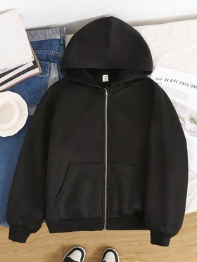 SHEIN معطف كاردجان مقنع كاجوال للفتيات المراهقات، خريف/شتاء