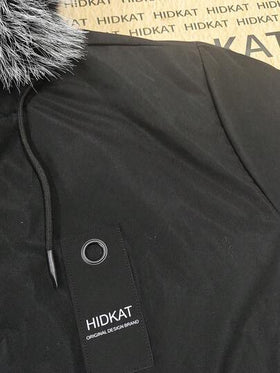 Hidkat معطف بطانة حرارية شتوية للرجال مع طوق فرو قابل للإزالة، جاكيت بارك متوسطة الطول فضفاضة مزودة بسحاب للاستخدام اليومي والخارجي والتخييم والتزلج والملابس الكاجوال والشارع والعطلات والتنزه والعودة إلى المدرسة والكاجوال الرجعي باللون الأسود