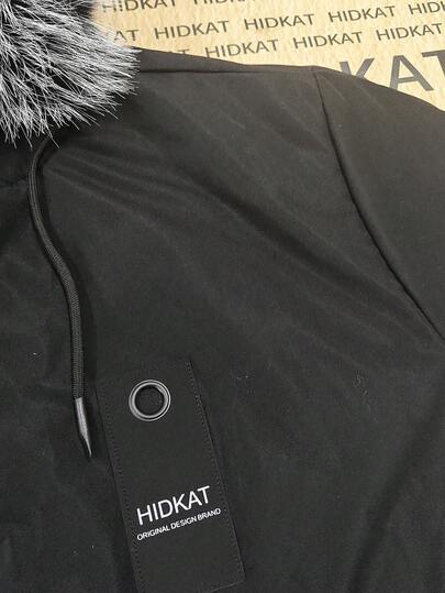 Hidkat معطف بطانة حرارية شتوية للرجال مع طوق فرو قابل للإزالة، جاكيت بارك متوسطة الطول فضفاضة مزودة بسحاب للاستخدام اليومي والخارجي والتخييم والتزلج والملابس الكاجوال والشارع والعطلات والتنزه والعودة إلى المدرسة والكاجوال الرجعي باللون الأسود