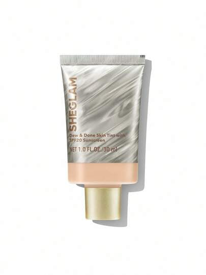 SHEGLAM Dew & Done ملون خفيف للبشرة مع Spf20-Porcelain علامة تجارية جمال مكياج ميكب مستحضرات تجميل للنساء الفتيات مثالي لفصل الشتاء الربيع مثالي ل- Y2K أزياء أنيقة رمضان هدية حفلة جاهز أفضل لون
