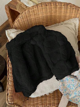 SHEIN LMoss Kids معطف فتاة طفل لطيف وكاجوال من الفرو مع طبعة قلب، مثالي للخريف والشتاء