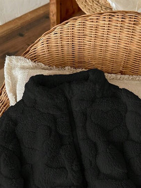 SHEIN LMoss Kids معطف فتاة طفل لطيف وكاجوال من الفرو مع طبعة قلب، مثالي للخريف والشتاء