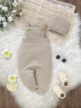 SHEIN Vintaside Kids جمبسوت رضيع أنيقة عصرية بغطاء رأس، بتصميم أخضر بسيط وعتيق، مناسبة للجنسين