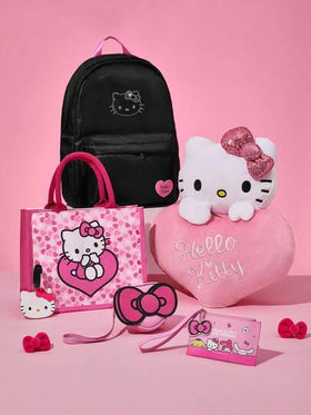 HELLO KITTY AND FRIENDS | SHEIN حقيبة ظهر أنيقة بأسلوب كاجوال بنمط كرتون مطرز حار، لوازم مدرسية، حقيبة مدرسية، حقيبة ظهر للمدرسة، مناسبة للمراهقات والنساء الطالبات، مثالية للعودة للمدرسة والكلية والمدرسة المتوسطة والثانوية والأنشطة الخارجية والسفر، سعة كب