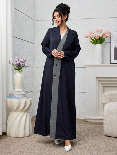 Yasmyna عباءة نسائية بتصميم رائع من قماش المربعات والرقعات
