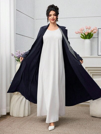Yasmyna عباءة نسائية بتصميم رائع من قماش المربعات والرقعات