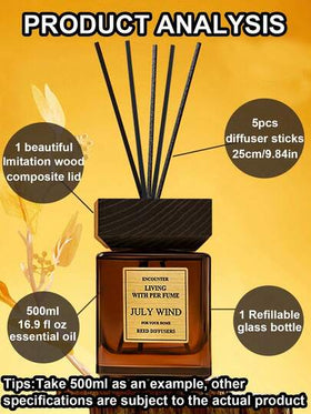 1 طقم موزع عطري من القش بسعة 6.76 أونصة، منعش الهواء للمنزل والسيارة - 4 روائح، فاخر وفاخر، سعة كبيرة، عطر طويل الأمد - زجاجة سوداء مربعة قابلة لإعادة الاستخدام، [غطاء خشبي، 5 قصبات قش و 200 مل من الزيت العطري]