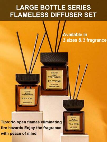 1 طقم موزع عطري من القش بسعة 6.76 أونصة، منعش الهواء للمنزل والسيارة - 4 روائح، فاخر وفاخر، سعة كبيرة، عطر طويل الأمد - زجاجة سوداء مربعة قابلة لإعادة الاستخدام، [غطاء خشبي، 5 قصبات قش و 200 مل من الزيت العطري]