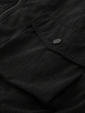 Manfinity Homme معطف كاجوال طويل الأكمام من الفليس أحادي اللون، مناسب للخريف والشتاء، هدية عيد مثالية للصديق والزوج، من القطيفة، غرانج